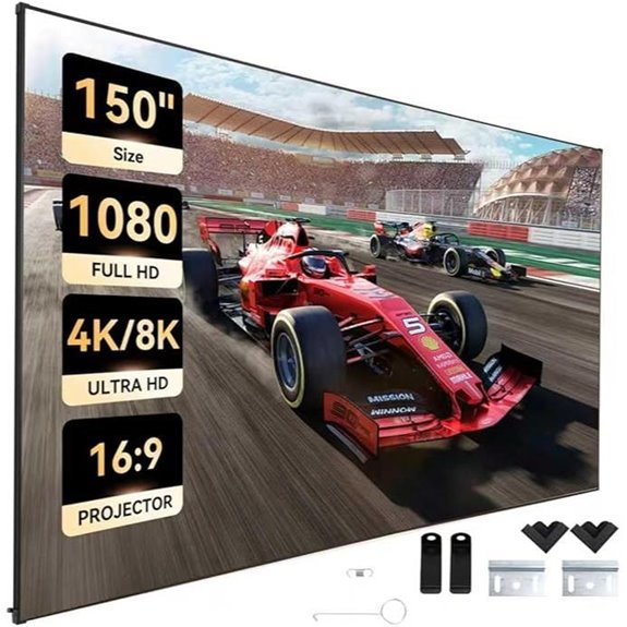 Fixed Frame 150 Projector Screen Wall Mount