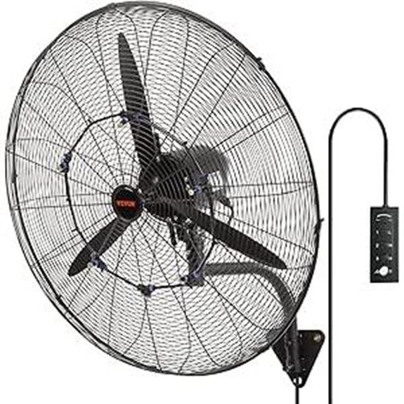 VEVOR 30 Wall-Mount Misting Fan 3-Speed Waterproof