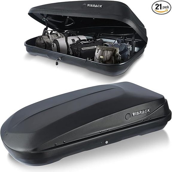 Rooftop Cargo Box Waterproof 13 cu ft Black