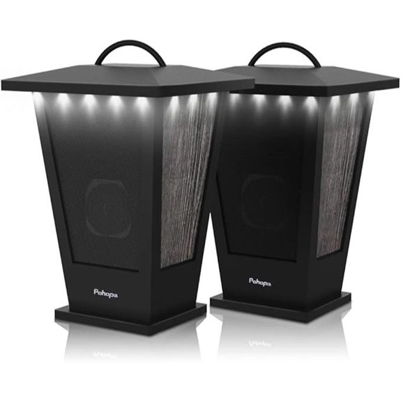 Pohopa Waterproof Bluetooth Speakers 2 Pack LED Lights