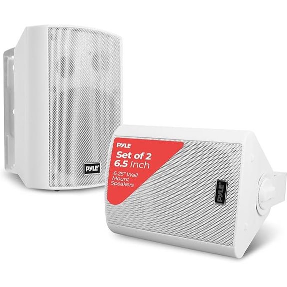Pyle 6.5 Waterproof Wall Mount Bluetooth Speakers (2 Pack)