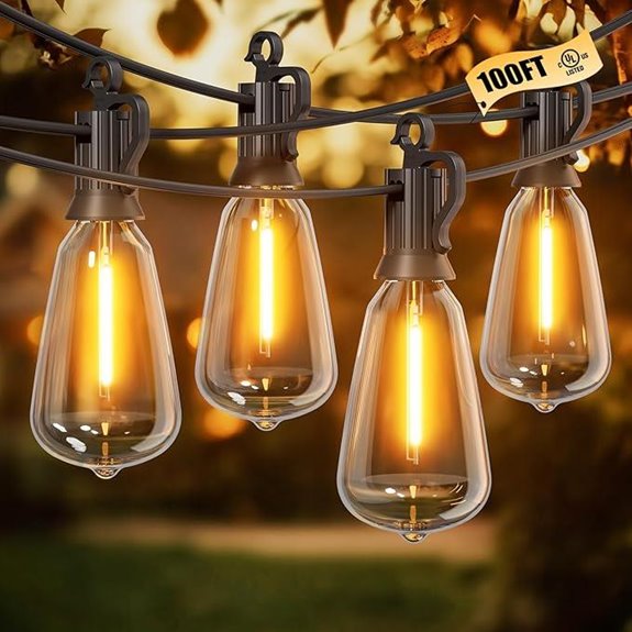 Brightown Outdoor String Lights Waterproof Dimmable Connectable
