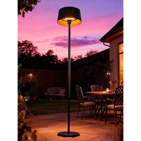 Electric Infrared Patio Heater with Waterproof & Safety Features