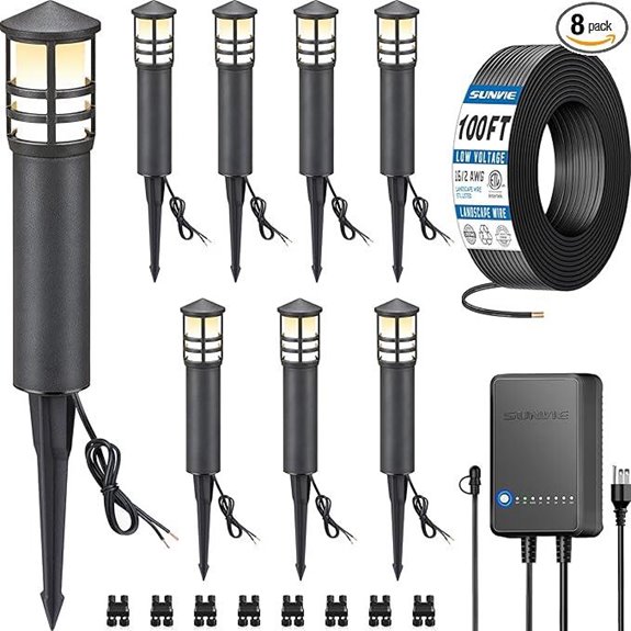 SUNVIE LED Landscape Lighting Kit 8-Pack Waterproof