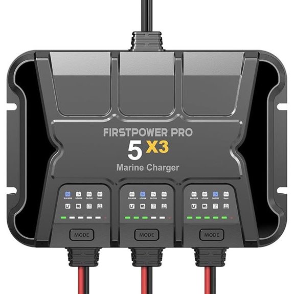 Marine Battery Charger 15A Waterproof 3 Bank