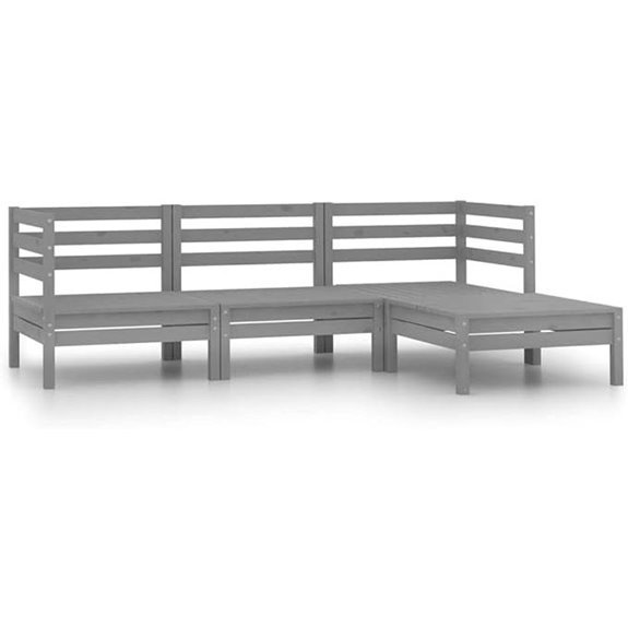 Modular Pine Garden Lounge Set Weather-Resistant 4-Piece