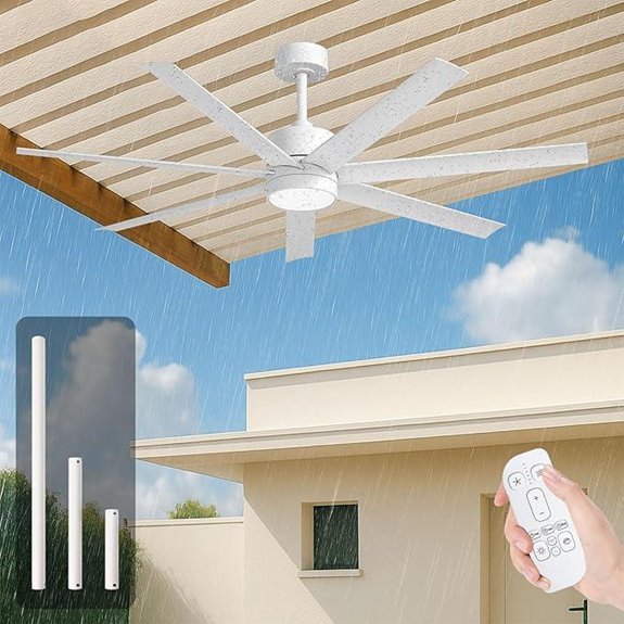 Wet Rated Outdoor Ceiling Fan with Lights