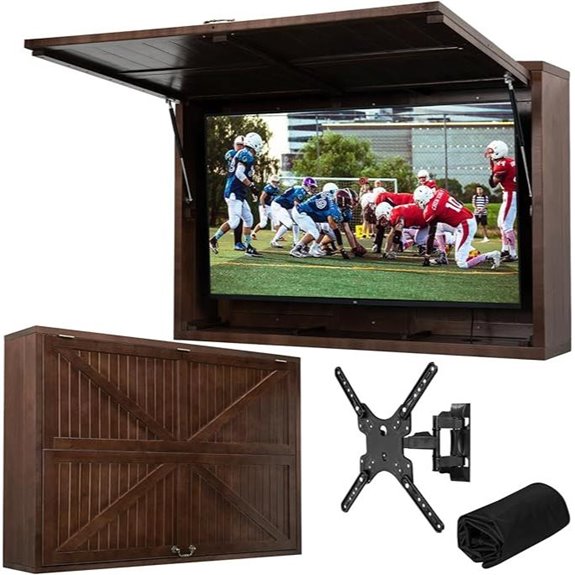 Outdoor TV Enclosure with Wall Mount and Cover
