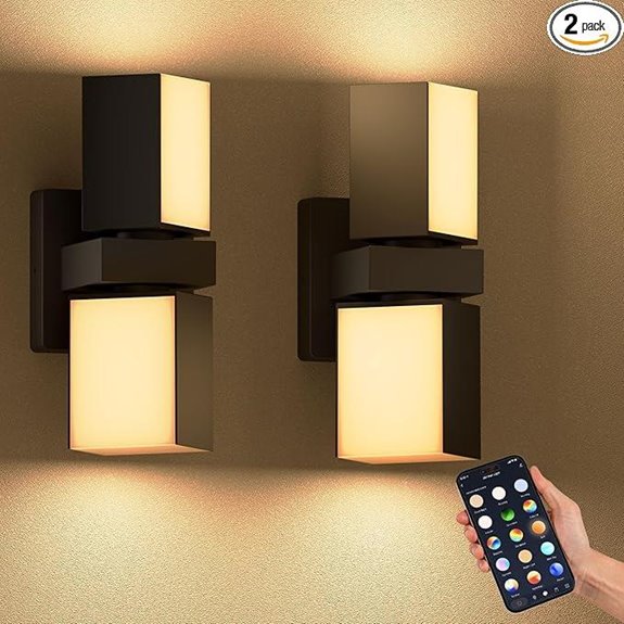 XMCOSY+ Outdoor Wall Lights 2 Pack WiFi & Alexa Compatible