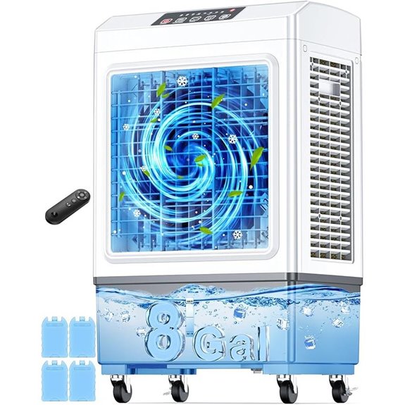 FANCOLE Windowless Evaporative Air Cooler with Remote