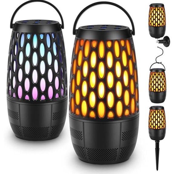 Outdoor Bluetooth Speakers with Lights (2 Pack)