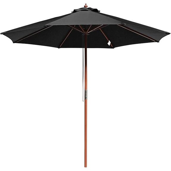 Yescom Wooden Outdoor Patio Umbrella