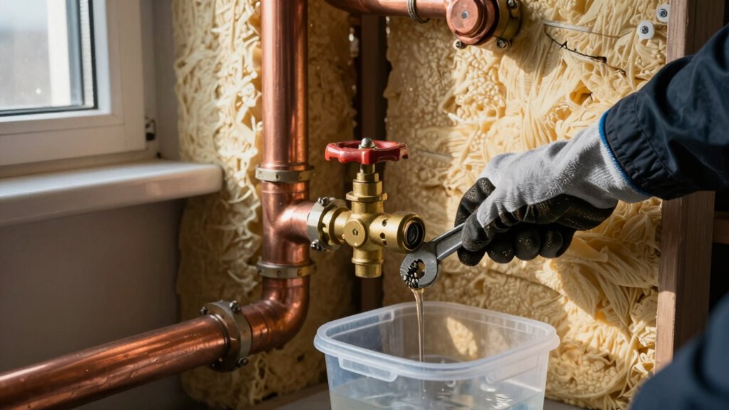 drain and insulate pipes