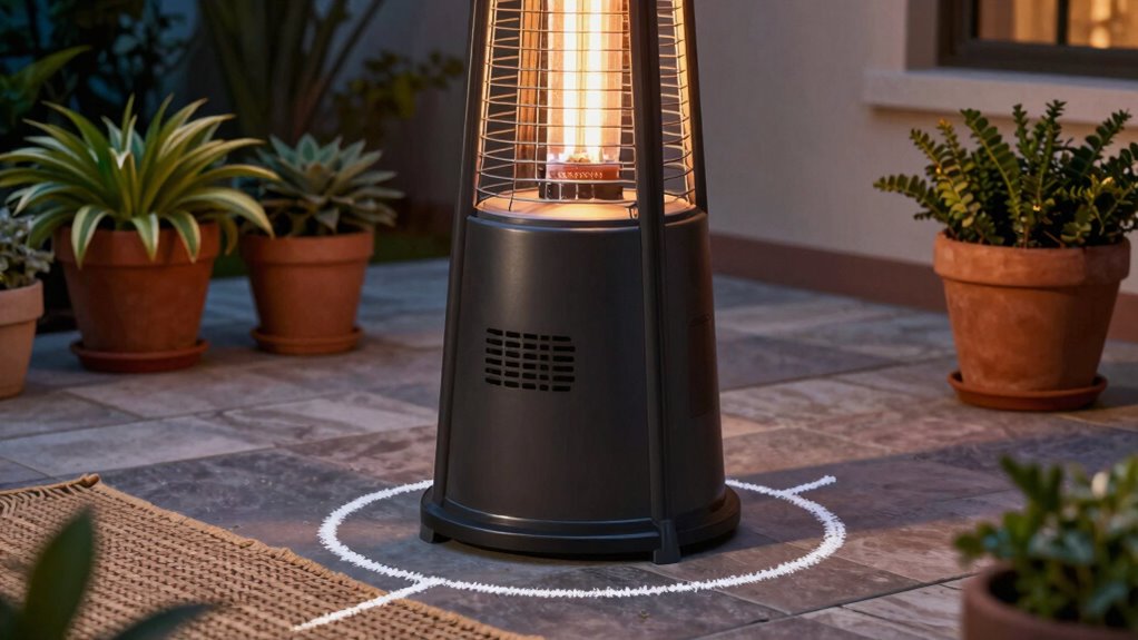 maintain safe heater distance