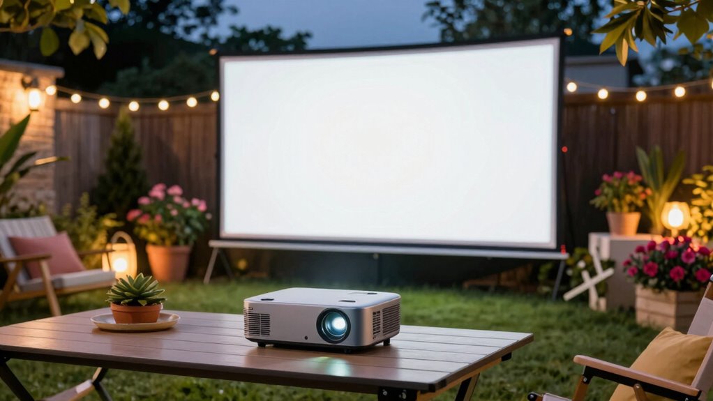 match projector brightness to yard