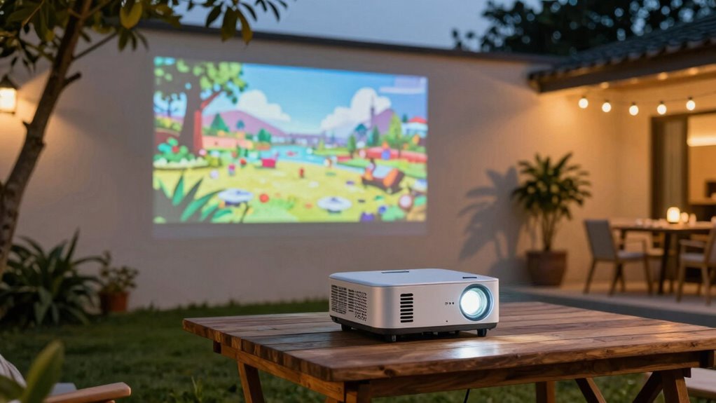 outdoor projector brightness recommendations