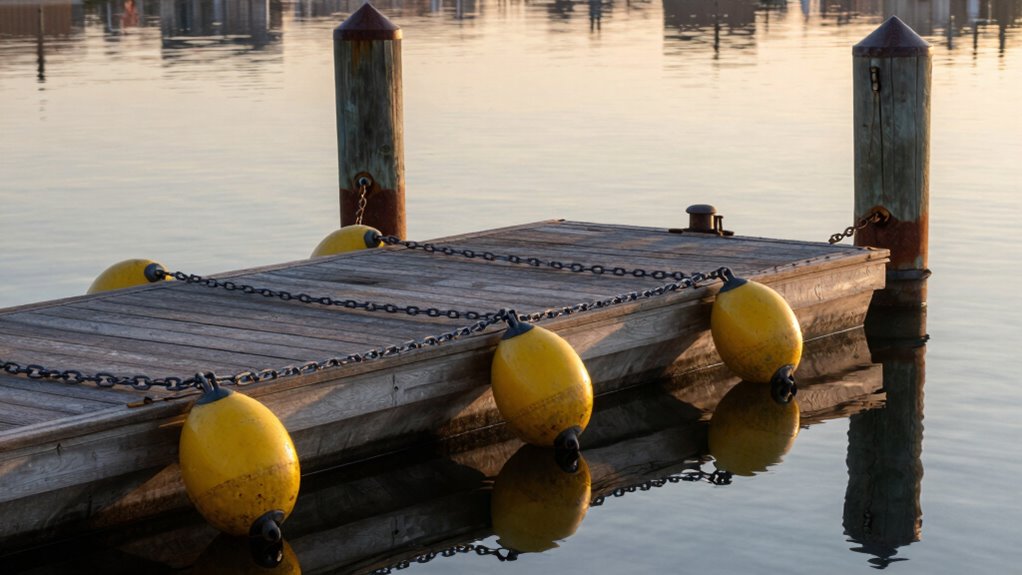 secure dock with anchors