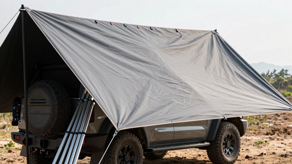 secure suv awning in wind