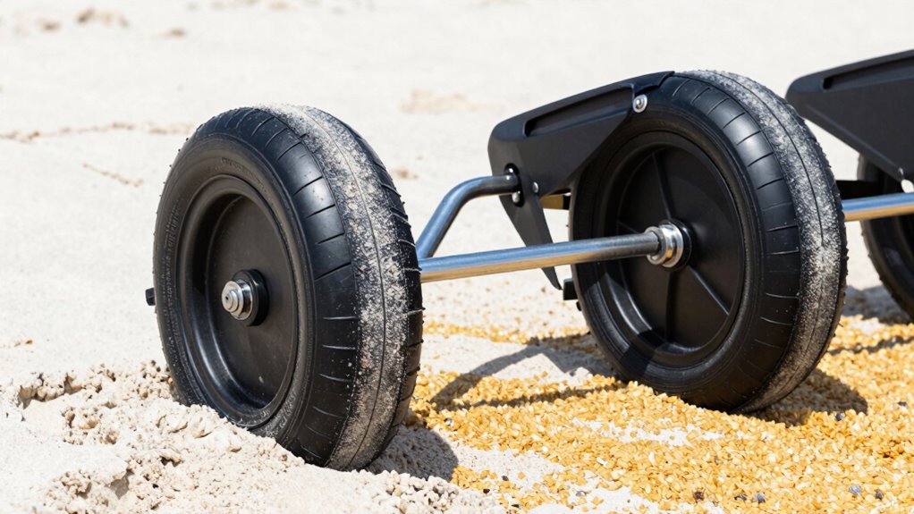 test kayak cart on various sands