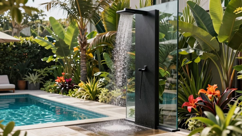 top outdoor pool showers