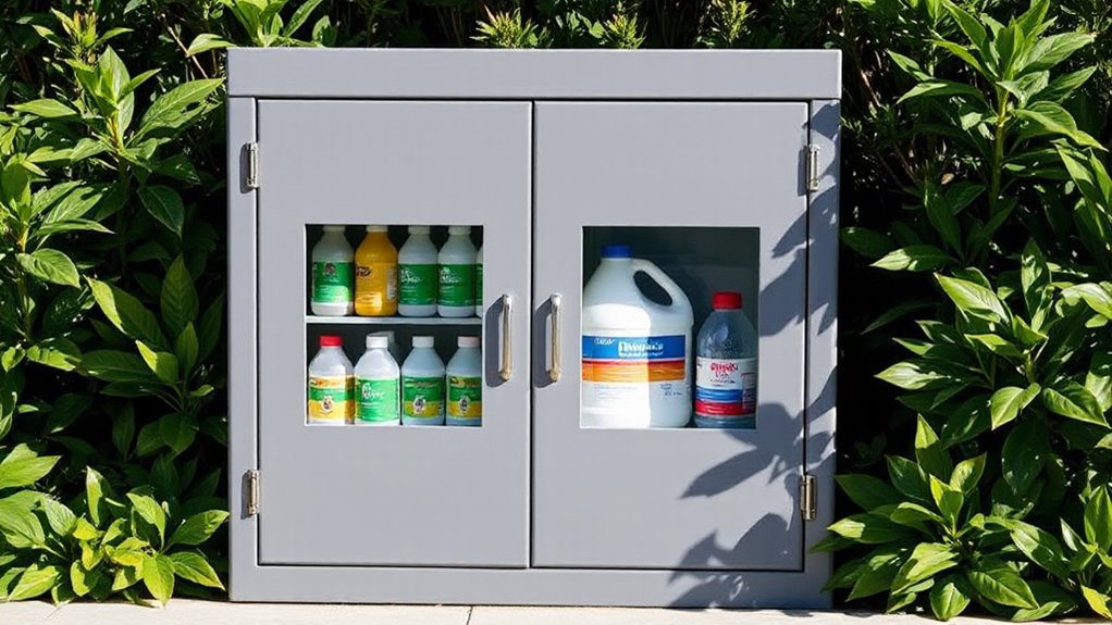 top pool chemical storage cabinets