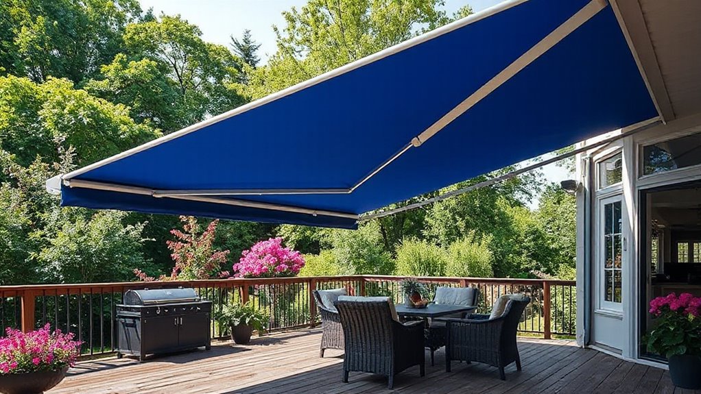 top retractable shade awnings