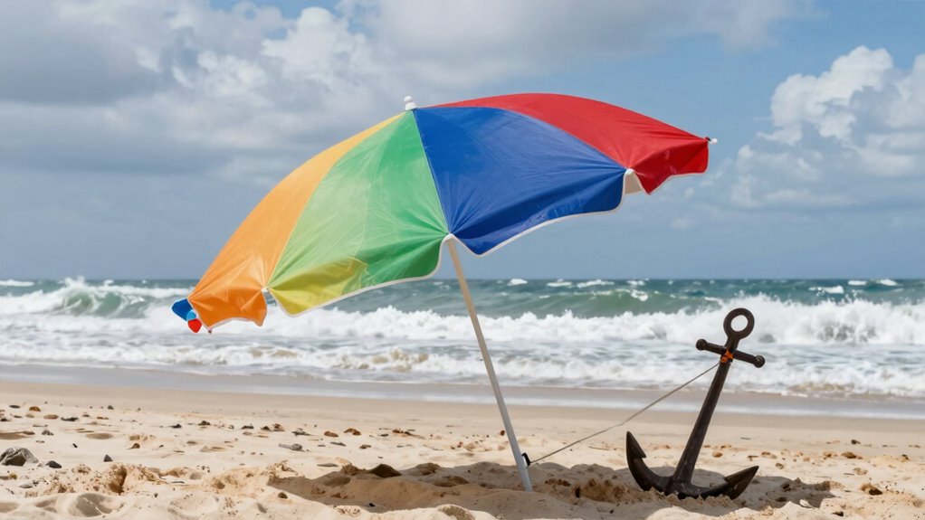 wind resistant beach umbrella features