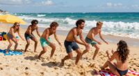 beach group activity fun
