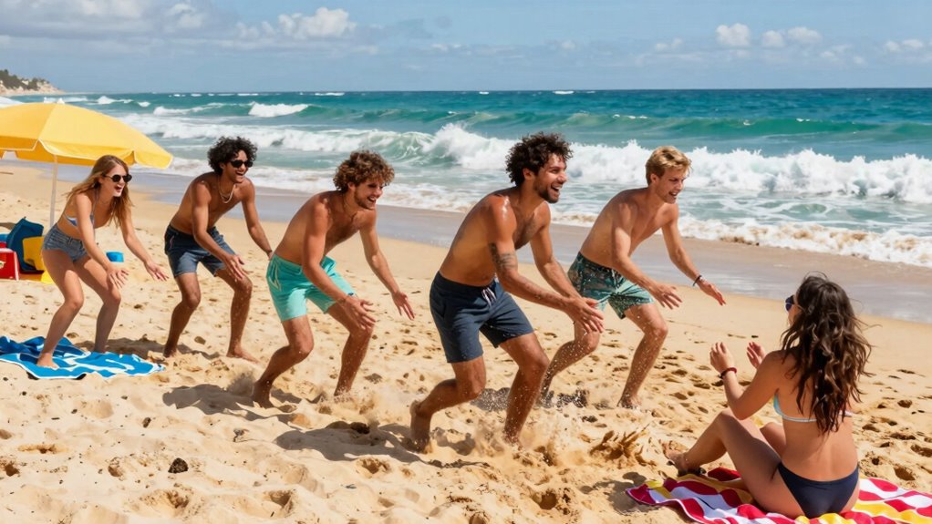 beach group activity fun