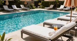 comfortable convenient pool seating