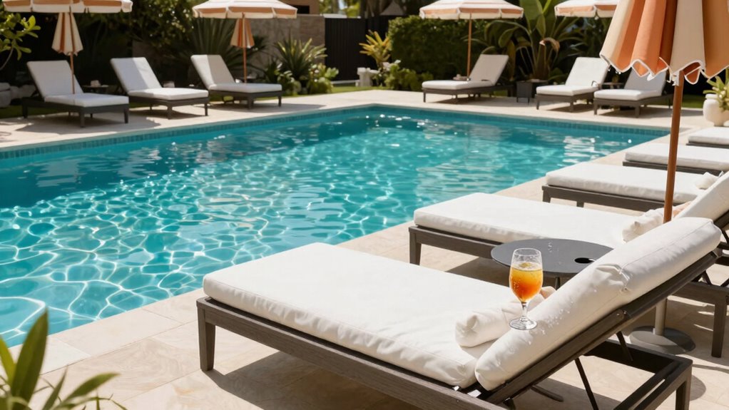 comfortable convenient pool seating