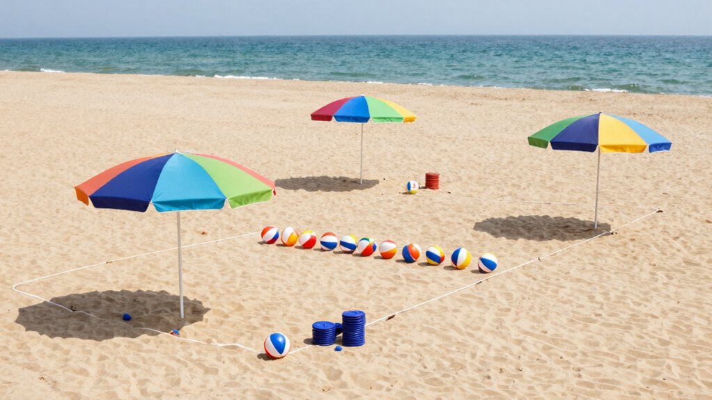 create a tidy beach game area