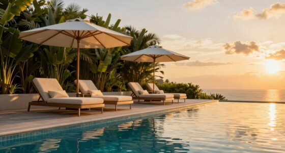elegant poolside entertainment space