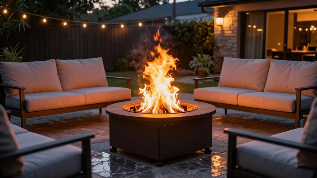 fire features enhance outdoor gatherings