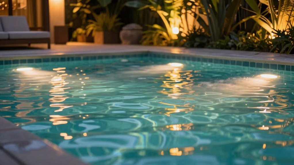 illuminated safe backyard oasis