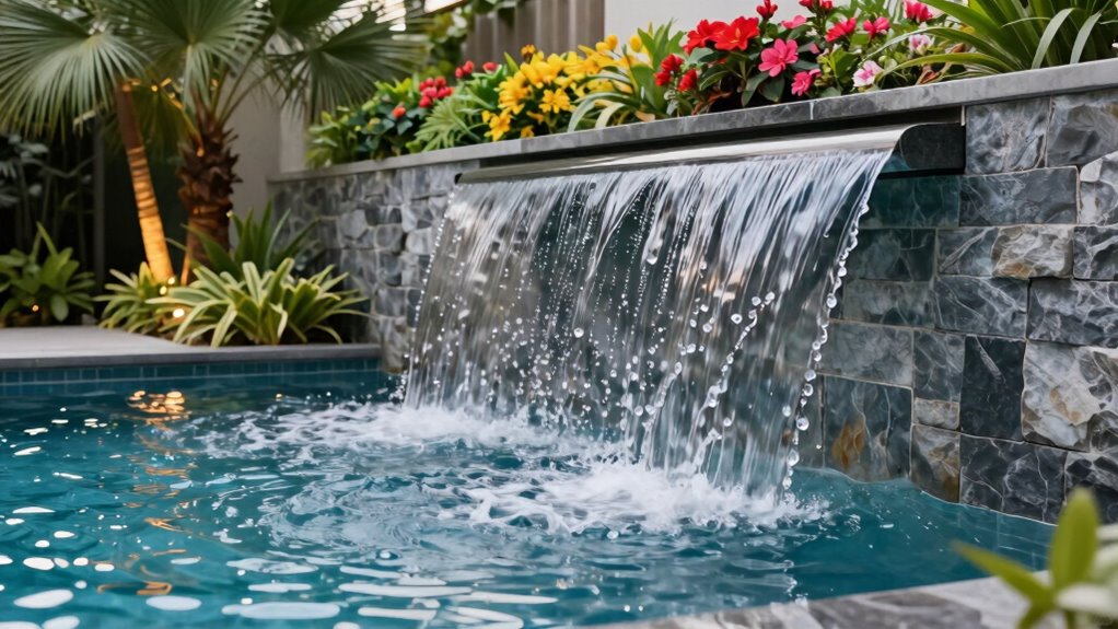 innovative pool water feature