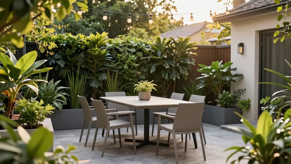 lighting and seating arrangements