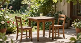 minimal furniture enhances outdoor dining