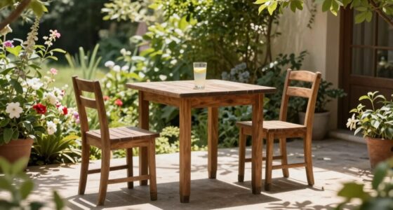 minimal furniture enhances outdoor dining