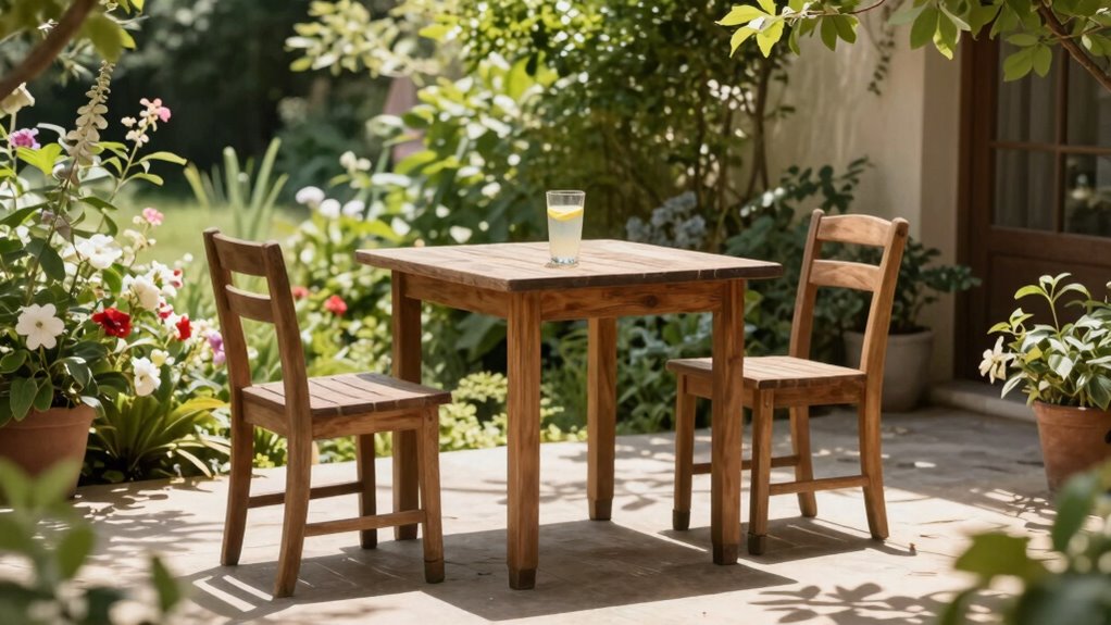 minimal furniture enhances outdoor dining