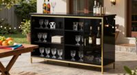 organized backyard bar setup