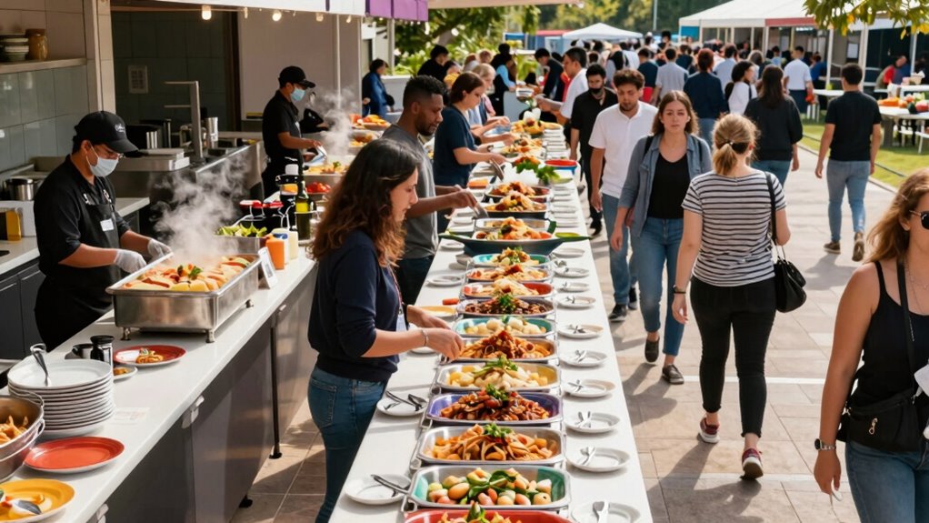 outdoor food station organization