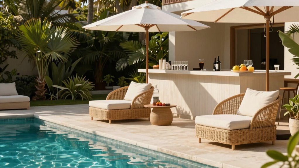 poolside social lounge setup