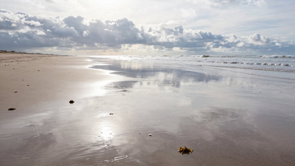 rain soaked calming beach experience