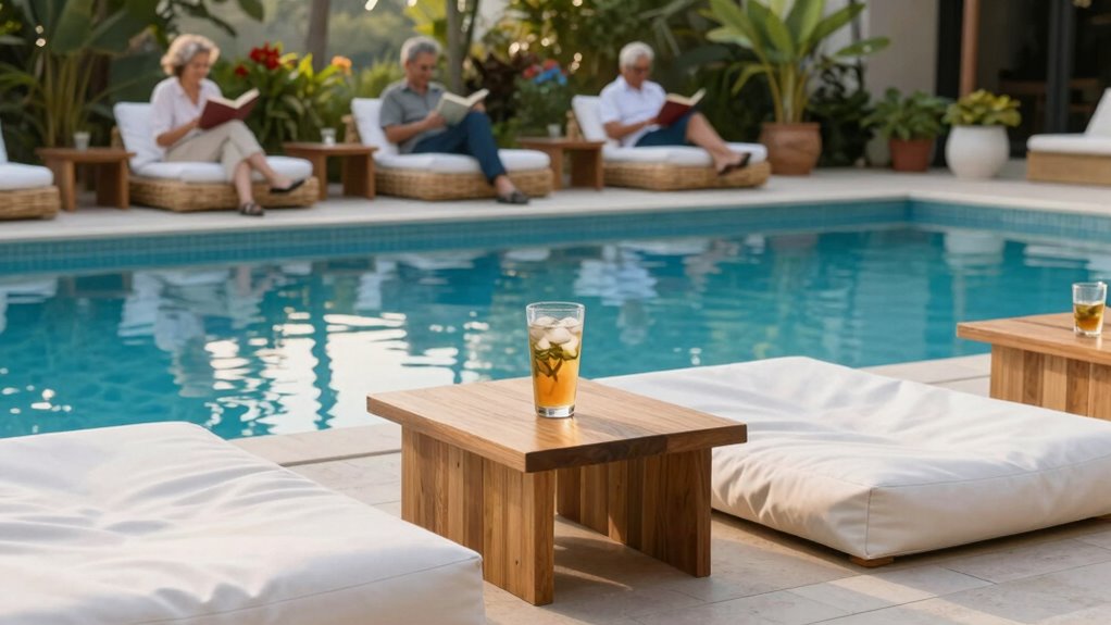 relaxing poolside tranquil retreat