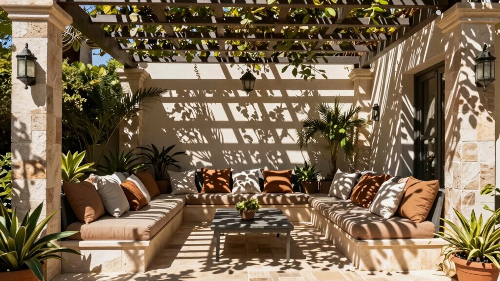 shade position over patio