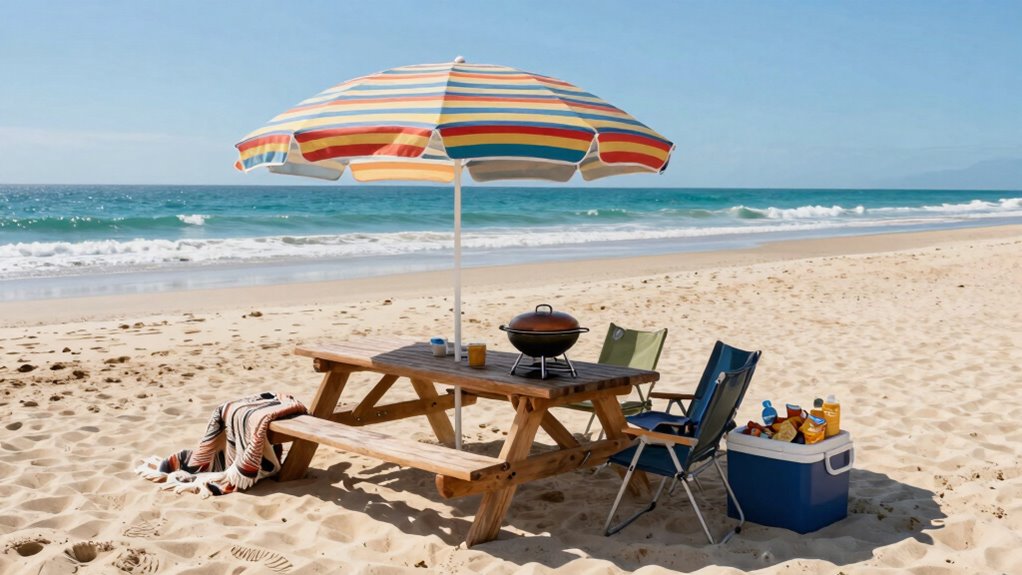 simple beach group setup