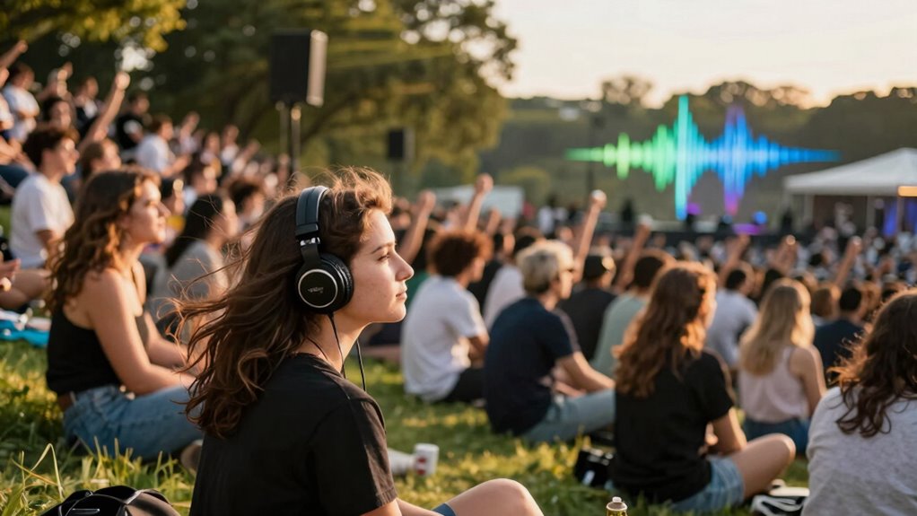 sound levels over music