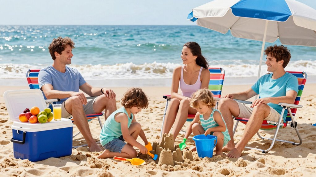 stress free family beach outing