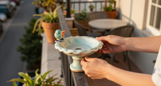 Want A Bird Bath, But Only Have A Small Balcony? These Cute Clip-On Options Fit Over A Railing & Work With Any Budget